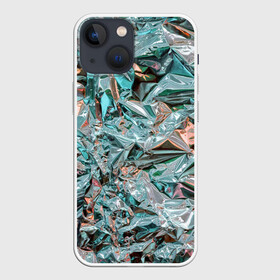 Чехол для iPhone 13 mini с принтом Голографическая фольга в Белгороде,  |  | casual | cosplay | crumpled | foil | holographic | metal | metall | steel | texture | wrinkled | голографическая | голография | косплей | кэжуал | метал | металл | мода | модная | мятая | обертка | разводы | смятая | сталь | текстура | фольга | 