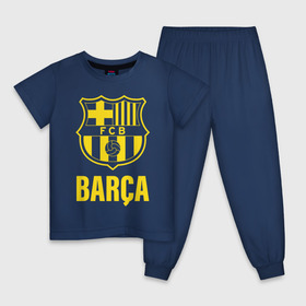 Детская пижама хлопок с принтом BARCA в Белгороде, 100% хлопок |  брюки и футболка прямого кроя, без карманов, на брюках мягкая резинка на поясе и по низу штанин
 | Тематика изображения на принте: barcelona | champions | fc | fc barcelona 20 21 | fcb | football club | league | lionel | messi | spain | sport | барселона | испания | лига | лионель | месси | спортивные | униформа | фирменые цвета | фк | футбольный клуб | чемпионов