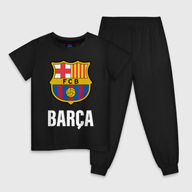 Детская пижама хлопок с принтом BARCA в Белгороде, 100% хлопок |  брюки и футболка прямого кроя, без карманов, на брюках мягкая резинка на поясе и по низу штанин
 | Тематика изображения на принте: barcelona | champions | fc | fc barcelona 20 21 | fcb | football club | league | lionel | messi | spain | sport | барселона | испания | лига | лионель | месси | спортивные | униформа | фирменые цвета | фк | футбольный клуб | чемпионов