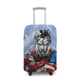Чехол для чемодана 3D с принтом S U P E R M A N в Белгороде, 86% полиэфир, 14% спандекс | двустороннее нанесение принта, прорези для ручек и колес | man | steel | superman | vdzajul | супермен | супермэн