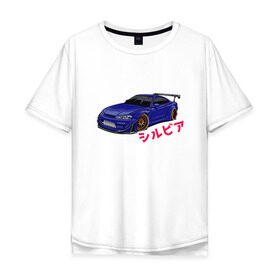 Мужская футболка хлопок Oversize с принтом Nissan Silvia Слива в Белгороде, 100% хлопок | свободный крой, круглый ворот, “спинка” длиннее передней части | Тематика изображения на принте: d1 | daily | drift | drifting | japan | japanese | jdm | nissan | racing | russian | s12 | s13 | s14 | s15 | series | silvia | stilov | street racing | гонки | двигатель sr | дрифт | дрифтинг | серия | слива | стилов | тюнинг | уличные гонки