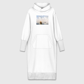 Платье удлиненное хлопок с принтом картина Айвазовского в Белгороде,  |  | Тематика изображения на принте: айвазовский | корабль | море | облака | рисунок