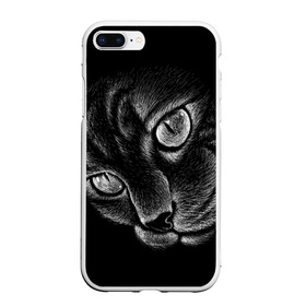 Чехол для iPhone 7Plus/8 Plus матовый с принтом Волшебный кот в Белгороде, Силикон | Область печати: задняя сторона чехла, без боковых панелей | black | cat | eyes | kitten | kitty | pussy | pussycat | взгляд | глаз | глаза | кот | кота | котенок | коты | котят | котята | котячьи | кошачьи | кошка | кошки | мордочка | нос | носик | с котом | усатый | усики | усища | усищи | че