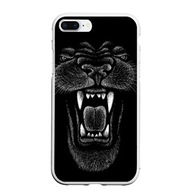 Чехол для iPhone 7Plus/8 Plus матовый с принтом Черная пантера в Белгороде, Силикон | Область печати: задняя сторона чехла, без боковых панелей | big | black | cat | danger | jungle | king | leopard | panter | panther | picture | большая | большой | джунглей | джунгли | зубы | король | кот | кошка | леопард | мелками | опасная | опасный | охотник | пантера | пасть | рисунок | хищник | 