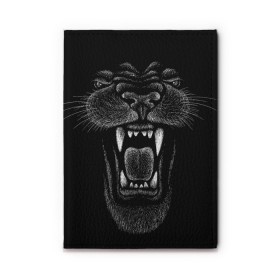 Обложка для автодокументов с принтом Черная пантера в Белгороде, натуральная кожа |  размер 19,9*13 см; внутри 4 больших “конверта” для документов и один маленький отдел — туда идеально встанут права | big | black | cat | danger | jungle | king | leopard | panter | panther | picture | большая | большой | джунглей | джунгли | зубы | король | кот | кошка | леопард | мелками | опасная | опасный | охотник | пантера | пасть | рисунок | хищник | 
