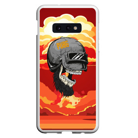 Чехол для Samsung S10E с принтом PUBG Skull в Белгороде, Силикон | Область печати: задняя сторона чехла, без боковых панелей | action | battle | battleground | battlegrounds | chicken dinner | game | games | mmo | player | pubg | royal | royale | skull | spetcnaz | spetsnaz | steam | unknown | батл | баттл | в шлеме | игра | онлайн | роял | рояле | спецназ | спецназа | 