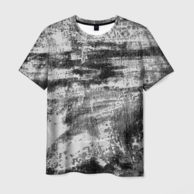 Мужская футболка 3D с принтом Black only в Белгороде, 100% полиэфир | прямой крой, круглый вырез горловины, длина до линии бедер | белый | паттерн | серый | стена | текстура | уголь | черный | штрихи | штукатурка