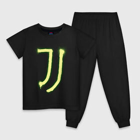 Детская пижама хлопок с принтом Juventus | Spray logo (2021) в Белгороде, 100% хлопок |  брюки и футболка прямого кроя, без карманов, на брюках мягкая резинка на поясе и по низу штанин
 | 0x000000123 | juve | juventus | ronaldo | юве | ювентус