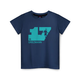 Детская футболка хлопок с принтом FC Barcelona | Griezmann Number 17 (2021) в Белгороде, 100% хлопок | круглый вырез горловины, полуприлегающий силуэт, длина до линии бедер | 