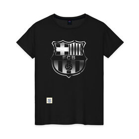 Женская футболка хлопок с принтом FC Barcelona | Gradient effect (2021) в Белгороде, 100% хлопок | прямой крой, круглый вырез горловины, длина до линии бедер, слегка спущенное плечо | 0x000000123 | barca | barcelona | fcb | messi | барса | барселона | месси | фкб
