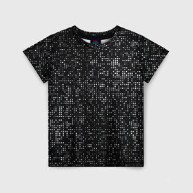 Детская футболка 3D с принтом Блестящие полутона в Белгороде, 100% гипоаллергенный полиэфир | прямой крой, круглый вырез горловины, длина до линии бедер, чуть спущенное плечо, ткань немного тянется | halftone | hi tech | net | nets | pattern | shiny | square | texture | web | битная | биты | блестит | блестящие | в квадратик | в клетку | в клеточку | в сетку | квадратики | квадраты | паттерн | полутона | светятся | светящиеся