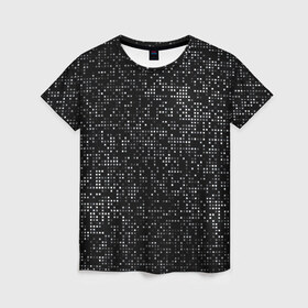 Женская футболка 3D с принтом Блестящие полутона в Белгороде, 100% полиэфир ( синтетическое хлопкоподобное полотно) | прямой крой, круглый вырез горловины, длина до линии бедер | Тематика изображения на принте: halftone | hi tech | net | nets | pattern | shiny | square | texture | web | битная | биты | блестит | блестящие | в квадратик | в клетку | в клеточку | в сетку | квадратики | квадраты | паттерн | полутона | светятся | светящиеся