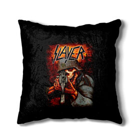 Подушка 3D с принтом Slayer в Белгороде, наволочка – 100% полиэстер, наполнитель – холлофайбер (легкий наполнитель, не вызывает аллергию). | состоит из подушки и наволочки. Наволочка на молнии, легко снимается для стирки | kerry king | musical group | repentless | slayer | tom araya | метал | том арайа | трэш