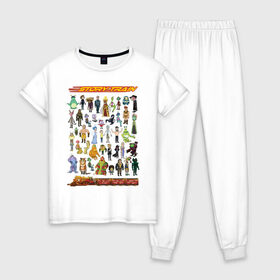 Женская пижама хлопок с принтом Story Train в Белгороде, 100% хлопок | брюки и футболка прямого кроя, без карманов, на брюках мягкая резинка на поясе и по низу штанин | rick and morty | vdzabma | рик и морти