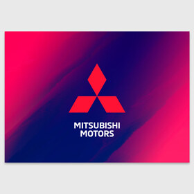 Поздравительная открытка с принтом MITSUBISHI / МИТСУБИСИ в Белгороде, 100% бумага | плотность бумаги 280 г/м2, матовая, на обратной стороне линовка и место для марки
 | auto | lancer | logo | mitsubishi | mitsubisi | moto | motors | outlander | pajero | sport | авто | аутлендер | лансер | лого | логотип | марка | митсубиси | митсубиши | мото | моторс | паджеро | серия | символ | символы | спорт | ьшеыгишырш