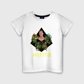 Детская футболка хлопок с принтом NILETTO в Белгороде, 100% хлопок | круглый вырез горловины, полуприлегающий силуэт, длина до линии бедер | niletto | клип | любимка | нилетто | песни | песня любимка | рэп