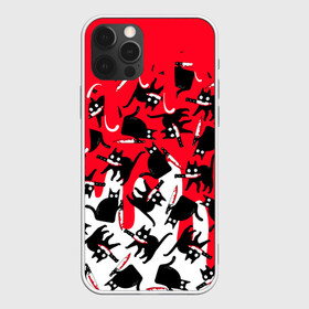 Чехол для iPhone 12 Pro с принтом WHAT CAT  в Белгороде, силикон | область печати: задняя сторона чехла, без боковых панелей | art | black | black cat | cat | dark | dark cat | what | what cat | what mem | арт | вопрос | интернет мем | кот | кот арт | кот мем | кошачье лицо | кошачья мордочка | мем | нож | прикол | прикольный кот | убица | чёрный | чёрный кот