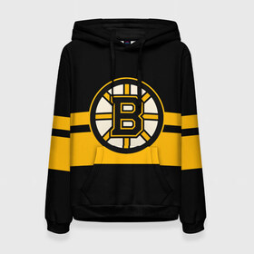 Женская толстовка 3D с принтом BOSTON BRUINS NHL в Белгороде, 100% полиэстер  | двухслойный капюшон со шнурком для регулировки, мягкие манжеты на рукавах и по низу толстовки, спереди карман-кенгуру с мягким внутренним слоем. | black | boston | bruins | hockey | ice | logo | nhl | sport | usa | бостон | брюинз | логотип | нхл | спорт | хоккей