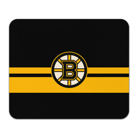 Коврик для мышки прямоугольный с принтом BOSTON BRUINS NHL в Белгороде, натуральный каучук | размер 230 х 185 мм; запечатка лицевой стороны | Тематика изображения на принте: black | boston | bruins | hockey | ice | logo | nhl | sport | usa | бостон | брюинз | логотип | нхл | спорт | хоккей