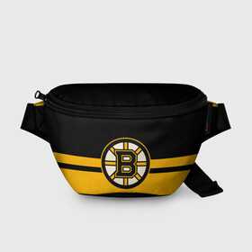 Поясная сумка 3D с принтом BOSTON BRUINS NHL в Белгороде, 100% полиэстер | плотная ткань, ремень с регулируемой длиной, внутри несколько карманов для мелочей, основное отделение и карман с обратной стороны сумки застегиваются на молнию | black | boston | bruins | hockey | ice | logo | nhl | sport | usa | бостон | брюинз | логотип | нхл | спорт | хоккей