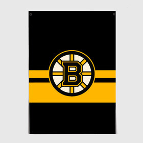 Постер с принтом BOSTON BRUINS NHL в Белгороде, 100% бумага
 | бумага, плотность 150 мг. Матовая, но за счет высокого коэффициента гладкости имеет небольшой блеск и дает на свету блики, но в отличии от глянцевой бумаги не покрыта лаком | black | boston | bruins | hockey | ice | logo | nhl | sport | usa | бостон | брюинз | логотип | нхл | спорт | хоккей