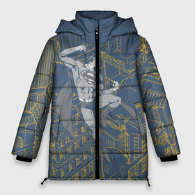 Женская зимняя куртка 3D с принтом Bad guys get COAL!!! в Белгороде, верх — 100% полиэстер; подкладка — 100% полиэстер; утеплитель — 100% полиэстер | длина ниже бедра, силуэт Оверсайз. Есть воротник-стойка, отстегивающийся капюшон и ветрозащитная планка. 

Боковые карманы с листочкой на кнопках и внутренний карман на молнии | man | steel | superman | vdzajul | супермен | супермэн