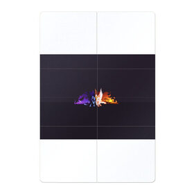 Магнитный плакат 2Х3 с принтом День и ночь в Белгороде, Полимерный материал с магнитным слоем | 6 деталей размером 9*9 см | nightmare moon | арт | день | звёзды | ночь | огонь | пламя | рисунок