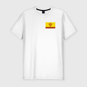 Мужская футболка хлопок Slim с принтом Чувашская Республика в Белгороде, 92% хлопок, 8% лайкра | приталенный силуэт, круглый вырез ворота, длина до линии бедра, короткий рукав | 21 регион | герб | республика | чувашия