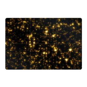 Магнитный плакат 3Х2 с принтом Золотые звёзды в Белгороде, Полимерный материал с магнитным слоем | 6 деталей размером 9*9 см | Тематика изображения на принте: блеск | звёзды | золото | ночь | сияние | темнота | черный
