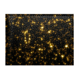 Обложка для студенческого билета с принтом Золотые звёзды в Белгороде, натуральная кожа | Размер: 11*8 см; Печать на всей внешней стороне | блеск | звёзды | золото | ночь | сияние | темнота | черный