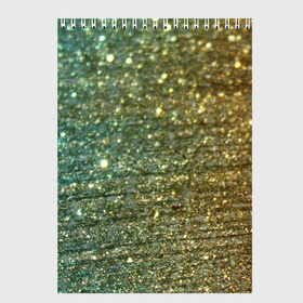 Скетчбук с принтом Бирюзовый блеск в Белгороде, 100% бумага
 | 48 листов, плотность листов — 100 г/м2, плотность картонной обложки — 250 г/м2. Листы скреплены сверху удобной пружинной спиралью | бирюзовый | блеск | блестящая пыль | зелёный | стразы