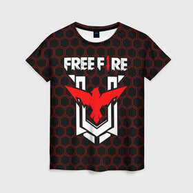 Женская футболка 3D с принтом FREE FIRE / ФРИ ФАЕР в Белгороде, 100% полиэфир ( синтетическое хлопкоподобное полотно) | прямой крой, круглый вырез горловины, длина до линии бедер | afth | ahb | ahbafth | fire | fps | free | freefire | garena | logo | master | mobile | online | акуу | акууашку | ашку | гарена | игра | игры | лого | логотип | логотипы | мастер | мобильная | нож | онлайн | символ | символы | фаер | фире | фпс 
