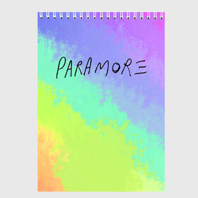 Скетчбук с принтом PARAMORE в Белгороде, 100% бумага
 | 48 листов, плотность листов — 100 г/м2, плотность картонной обложки — 250 г/м2. Листы скреплены сверху удобной пружинной спиралью | paramore | rock | twilight | парамор | рок | сумерки | хейли уильямс