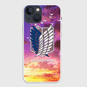 Чехол для iPhone 13 mini с принтом Wings of freedom в Белгороде,  |  | Тематика изображения на принте: anime | attack on titan | chosa heidan | levi | manga | scouting legion | shingeki no kyojin | wings of freedom | wings of liberty | аккерман | аниме | анимэ | атака титанов | вторжение гигантов | крылья свободы | леви | лого атака титанов | манга | разве