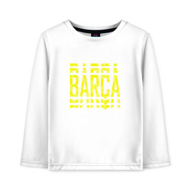 Детский лонгслив хлопок с принтом FC Barcelona | BARCA (2021) в Белгороде, 100% хлопок | круглый вырез горловины, полуприлегающий силуэт, длина до линии бедер | 0x000000123 | barca | barcelona | fcb | messi | барса | барселона | фкб