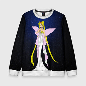 Детский свитшот 3D с принтом Принцесса Серенити в Белгороде, 100% полиэстер | свободная посадка, прямой крой, мягкая тканевая резинка на рукавах и понизу свитшота | bunny | luna | princess | sailormoon | serenity | stars | tsukino | usagi | wings | ангел | девушка | детские | звездная | звезды | королева | корона | космические | крылья | луна | любовь | малышка | радуга | сейлормун | токио | усаги