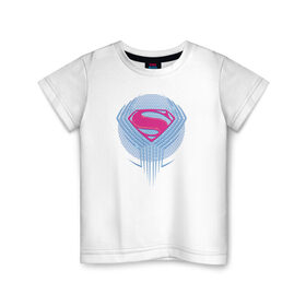 Детская футболка хлопок с принтом Superman в Белгороде, 100% хлопок | круглый вырез горловины, полуприлегающий силуэт, длина до линии бедер | justice league movie (2017) | superman | vdpartat | знак | лига справедливости | логотип | супермен