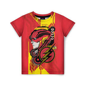 Детская футболка 3D с принтом The Flash в Белгороде, 100% гипоаллергенный полиэфир | прямой крой, круглый вырез горловины, длина до линии бедер, чуть спущенное плечо, ткань немного тянется | flash | justice league movie | vdpartat | лига справедливости | супер герои | флеш
