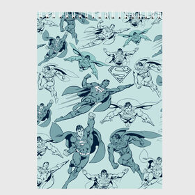 Скетчбук с принтом Superman в Белгороде, 100% бумага
 | 48 листов, плотность листов — 100 г/м2, плотность картонной обложки — 250 г/м2. Листы скреплены сверху удобной пружинной спиралью | man | steel | superman | vdzajul | супермен | супермэн