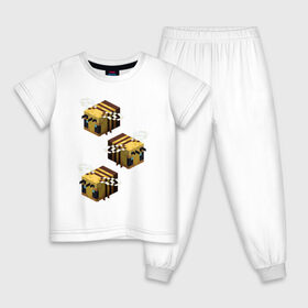 Детская пижама хлопок с принтом minecraft bee в Белгороде, 100% хлопок |  брюки и футболка прямого кроя, без карманов, на брюках мягкая резинка на поясе и по низу штанин
 | майнкрафт | пчела