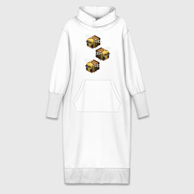 Платье удлиненное хлопок с принтом minecraft bee в Белгороде,  |  | майнкрафт | пчела