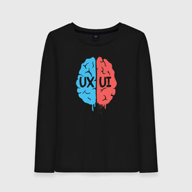 Женский лонгслив хлопок с принтом UX UI Brain в Белгороде, 100% хлопок |  | cmyk | design | designer | illustrator | photoshop | rgb | дезигнер | дизайн | дизанер | ргб