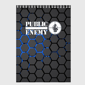 Скетчбук с принтом PUBLIC ENEMY в Белгороде, 100% бумага
 | 48 листов, плотность листов — 100 г/м2, плотность картонной обложки — 250 г/м2. Листы скреплены сверху удобной пружинной спиралью | public enemy | rap | музыка | паблик энеми | рэп