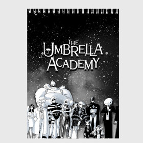 Скетчбук с принтом The Umbrella Academy в Белгороде, 100% бумага
 | 48 листов, плотность листов — 100 г/м2, плотность картонной обложки — 250 г/м2. Листы скреплены сверху удобной пружинной спиралью | Тематика изображения на принте: the umbrella academy | umbrella | академия амбрелла | амбрелла | герб | зонтик