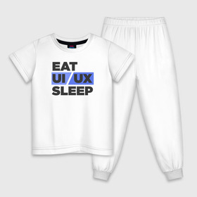 Детская пижама хлопок с принтом Eat UI UX Sleep в Белгороде, 100% хлопок |  брюки и футболка прямого кроя, без карманов, на брюках мягкая резинка на поясе и по низу штанин
 | cmyk | design | designer | illustrator | photoshop | rgb | ui | ui ux | ux | дезигнер | дизайн | дизанер | ргб