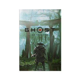 Обложка для паспорта матовая кожа с принтом Ghost of Tsushima  в Белгороде, натуральная матовая кожа | размер 19,3 х 13,7 см; прозрачные пластиковые крепления | Тематика изображения на принте: games | ghost of tsushima | ronin | samurai | игры | призрак цусимы | ронин | самурай