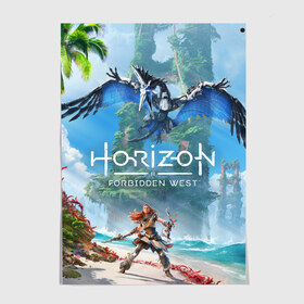 Постер с принтом Horizon Forbidden West в Белгороде, 100% бумага
 | бумага, плотность 150 мг. Матовая, но за счет высокого коэффициента гладкости имеет небольшой блеск и дает на свету блики, но в отличии от глянцевой бумаги не покрыта лаком | aloy | guerrilla games | horizon forbidden west | hunt | zero dawn | горизонт | запретный запад | игры | нулевой рассвет | охота | элой