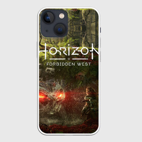 Чехол для iPhone 13 mini с принтом Horizon Forbidden West в Белгороде,  |  | aloy | guerrilla games | horizon forbidden west | hunt | zero dawn | горизонт | запретный запад | игры | нулевой рассвет | охота | элой