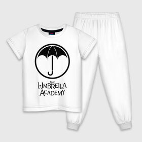 Детская пижама хлопок с принтом Академия Амбрелла в Белгороде, 100% хлопок |  брюки и футболка прямого кроя, без карманов, на брюках мягкая резинка на поясе и по низу штанин
 | the umbrella academy | umbrella | академия амбрелла | амбрелла | герб | зонтик