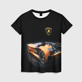 Женская футболка 3D с принтом Lamborghini в Белгороде, 100% полиэфир ( синтетическое хлопкоподобное полотно) | прямой крой, круглый вырез горловины, длина до линии бедер | bolide | car | italy | lamborghini | motorsport | power.prestige | автомобиль | автоспорт | болид | италия | ламборгини | мощь | престиж